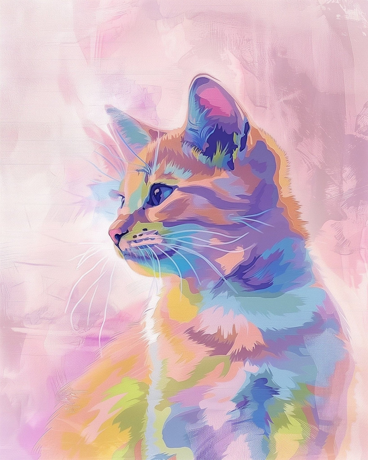 Colorful Cat Portrait - Abstract Animals - Judy Paint