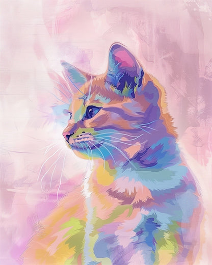 Colorful Cat Portrait - Abstract Animals - Judy Paint