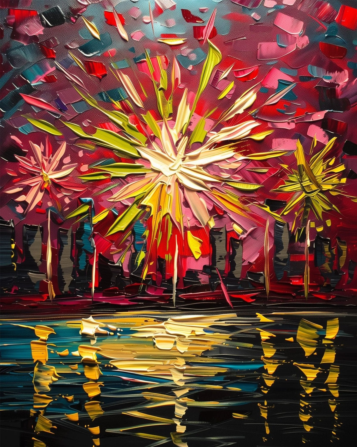 Colorful City Fireworks - USA - Judy Paint
