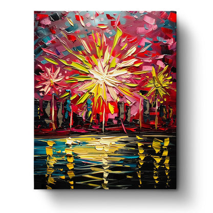 Colorful City Fireworks - USA - Judy Paint