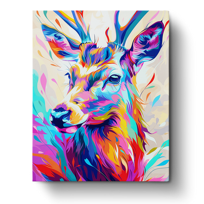 Colorful Deer Portrait - Abstract Animals - Judy Paint