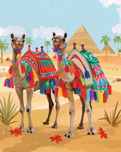 Colorful Egyptian Camels - Judy Paint