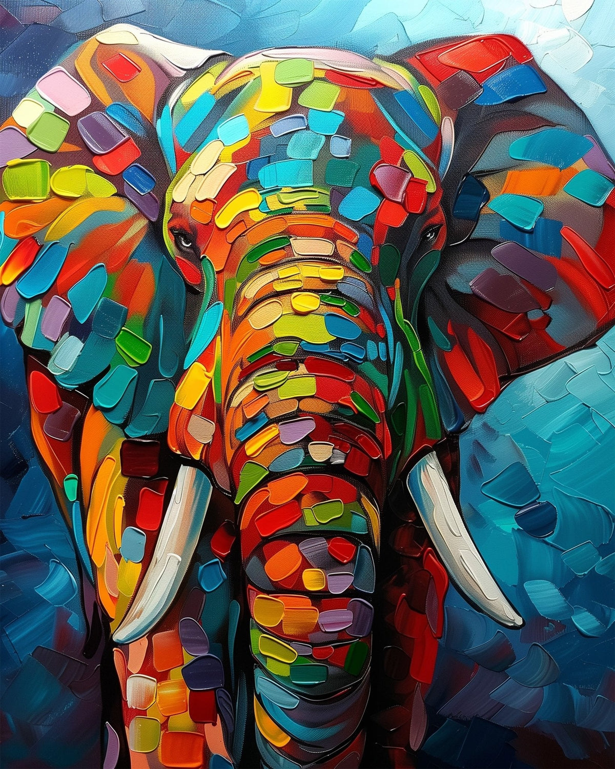 Colorful Elephant - Abstract Animals - Judy Paint
