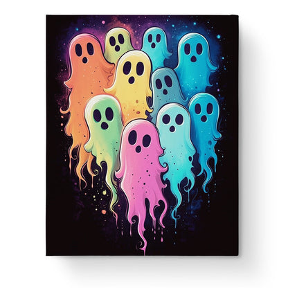 Colorful Ghost Gathering - Halloween - Judy Paint
