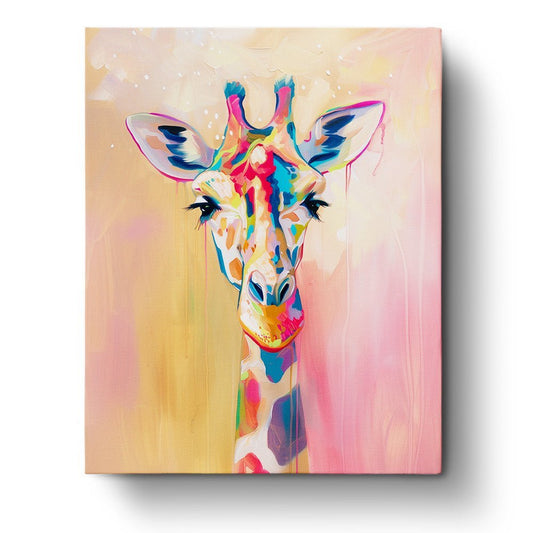 Colorful Giraffe Portrait - Abstract Animals - Judy Paint