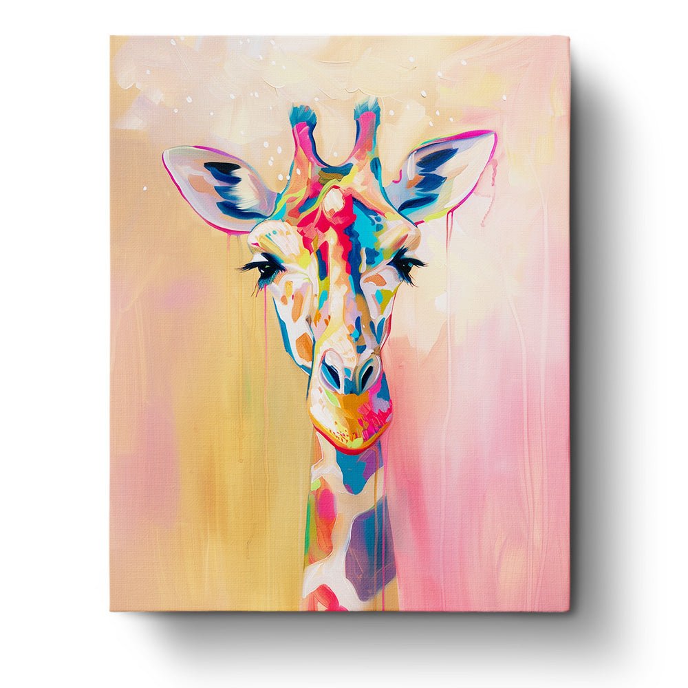 Colorful Giraffe Portrait - Abstract Animals - Judy Paint