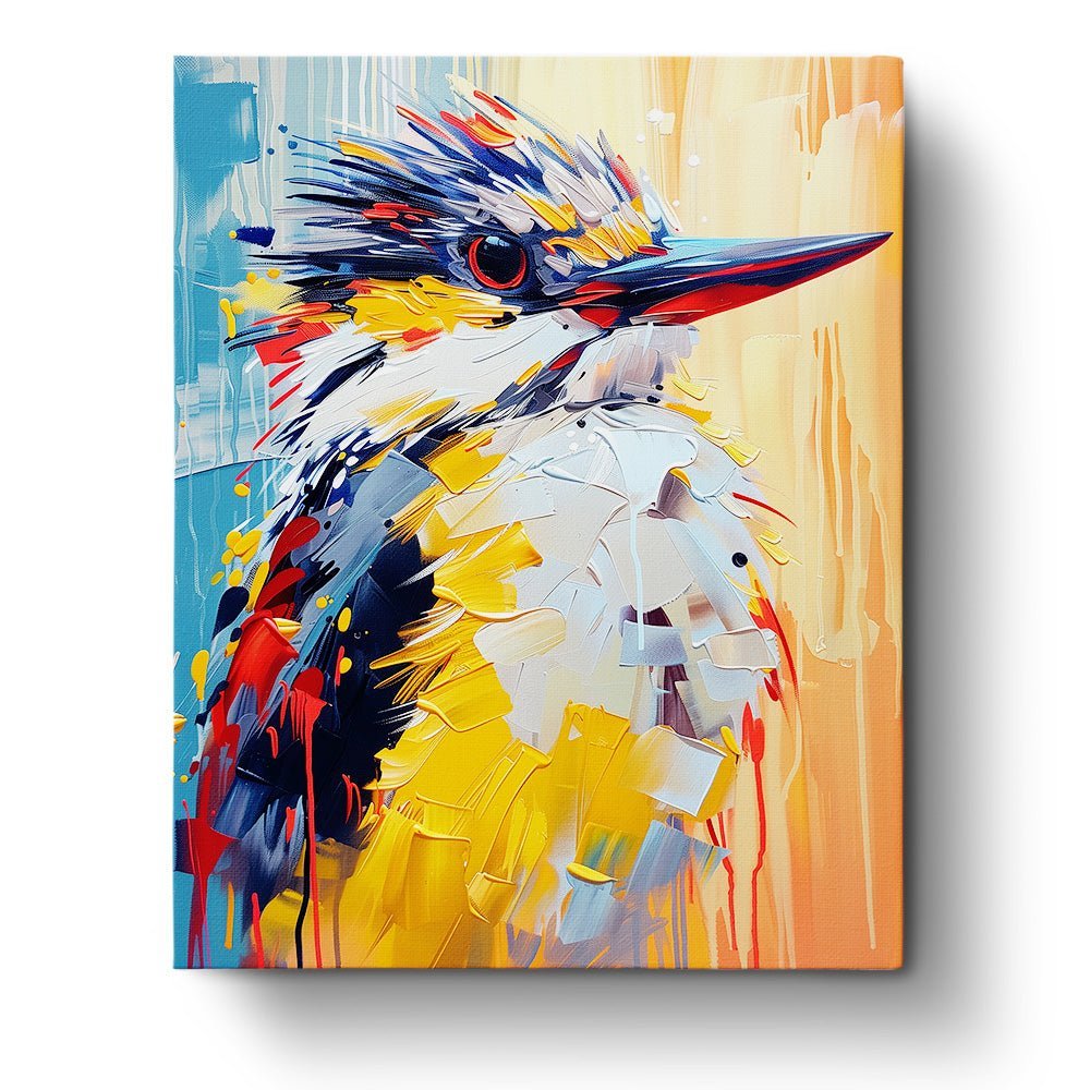 Colorful Kingfisher Portrait - Abstract Animals - Judy Paint