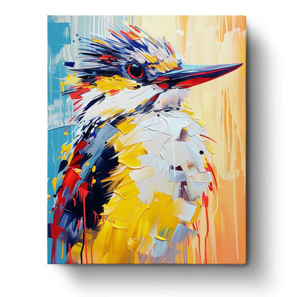Colorful Kingfisher Portrait - Abstract Animals - Judy Paint