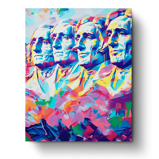 Colorful Mount Rushmore - USA - Judy Paint