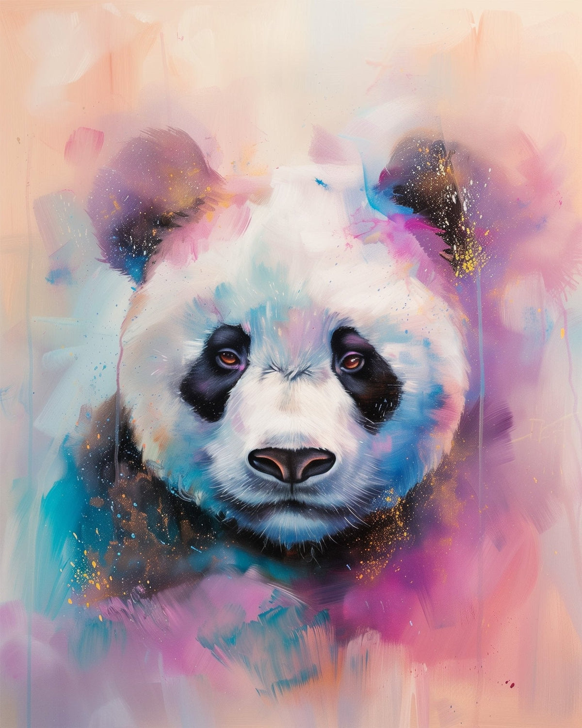 Colorful Panda Portrait - Abstract Animals - Judy Paint