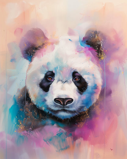 Colorful Panda Portrait - Abstract Animals - Judy Paint