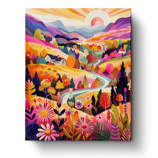 Colorful River Landscape - Judy Paint