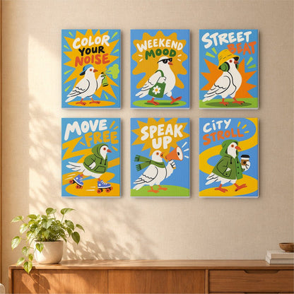 Cool Bird Slogans mini painting set