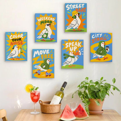 Cool Bird Slogans mini painting set