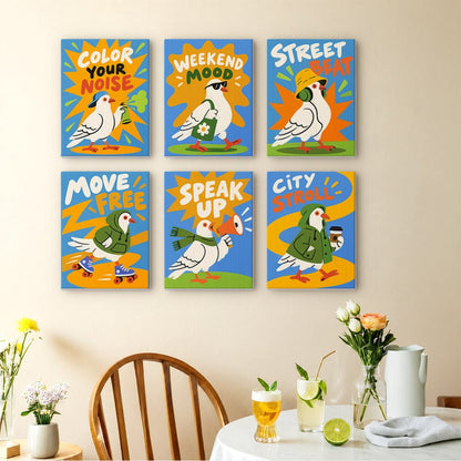 Cool Bird Slogans mini painting set