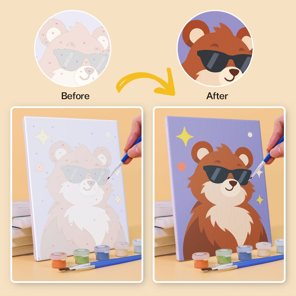 Before and after painting by numbers