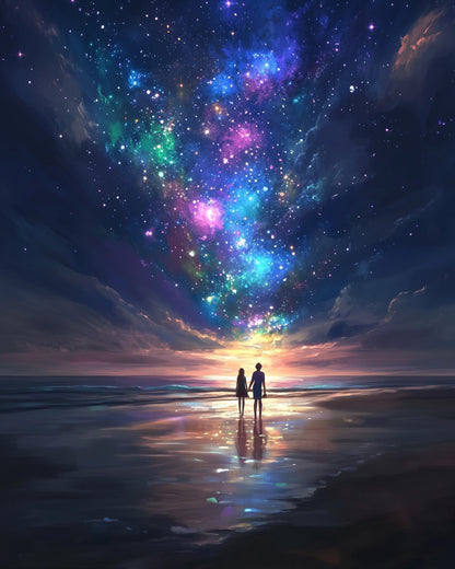 Cosmic Beach Serenity - Galaxies - Judy Paint