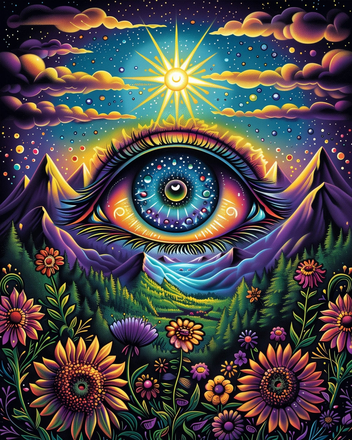 Cosmic Eye Blossom - Meditation - Judy Paint