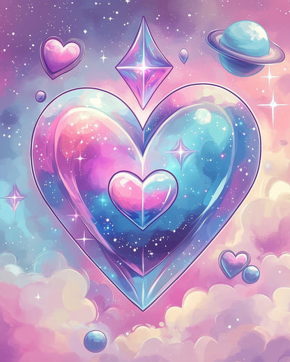 Cosmic Heart Harmony - Galaxies - Judy Paint