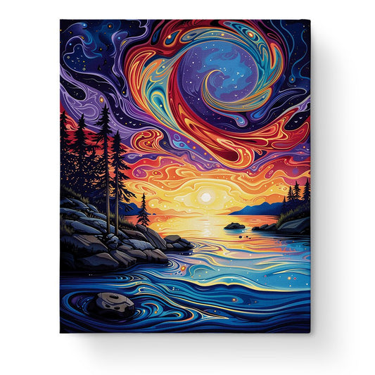 Cosmic Sunset Serenity - Sea Landscape - Judy Paint