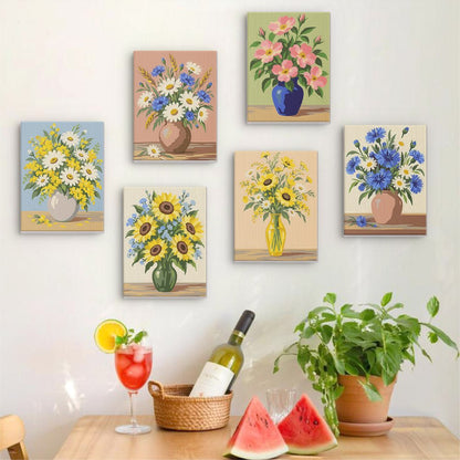 Cottage Flower Vases mini painting set