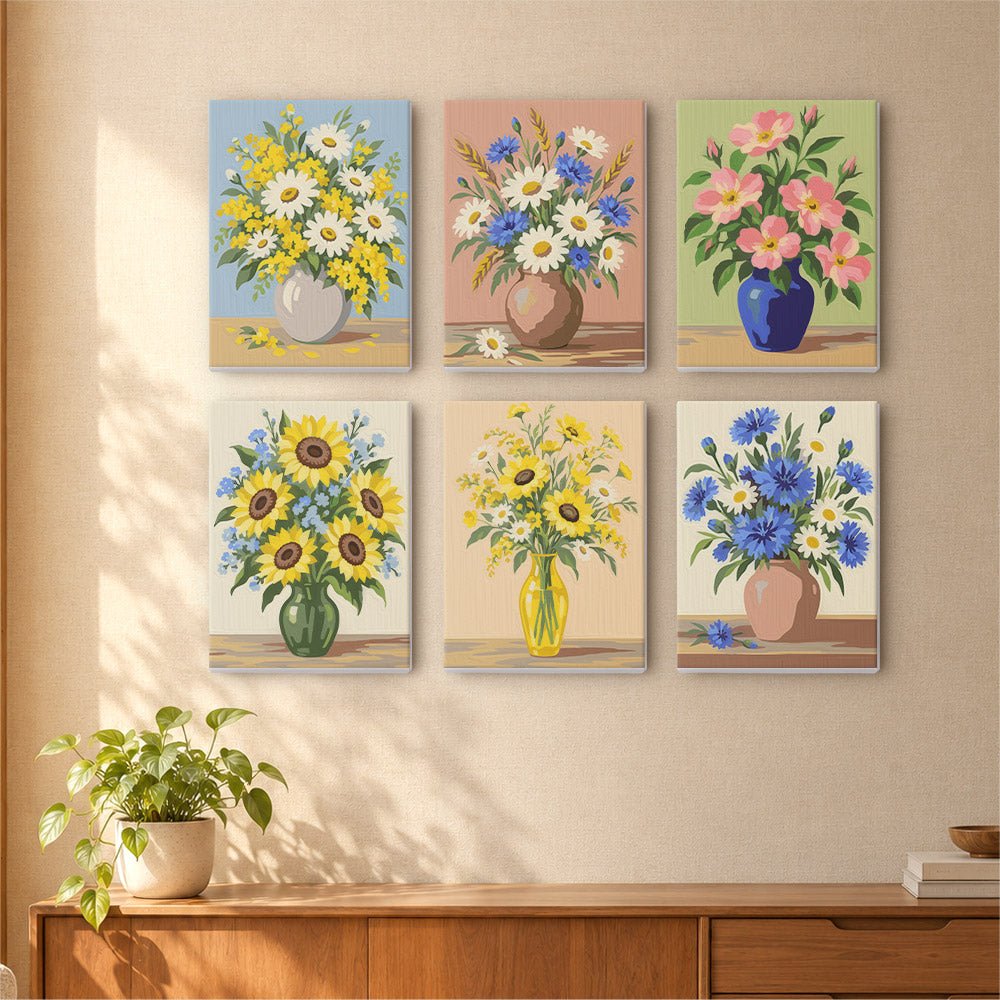 Cottage Flower Vases mini painting set