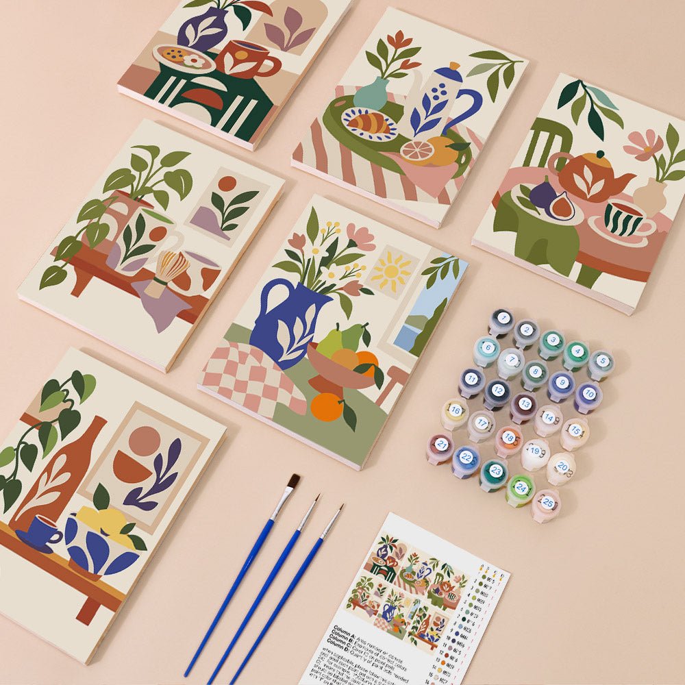 Everything in the Cottage Still Life mini painting kit