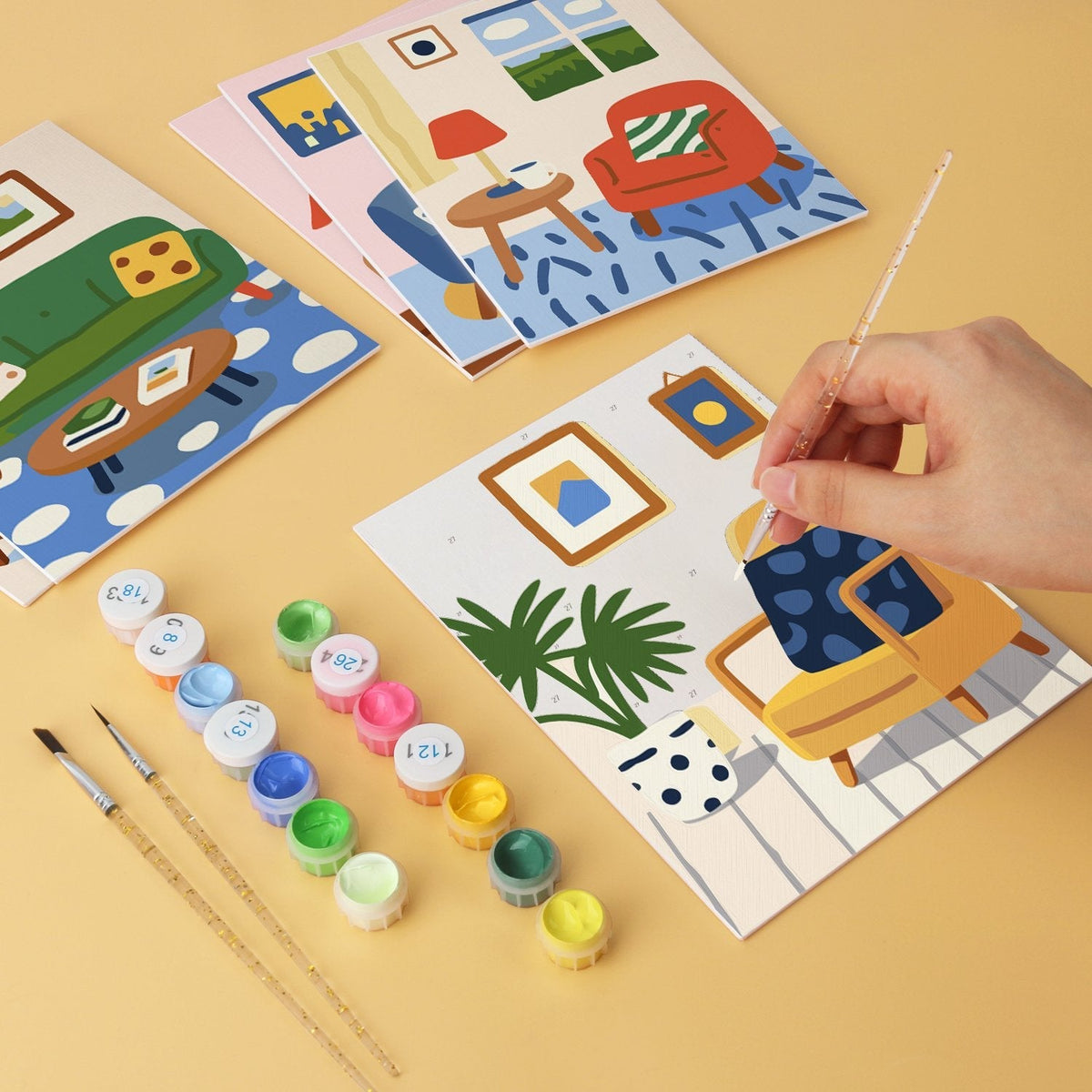 Cozy Corners – Set of 6 Mini Paintings - Judy Paint
