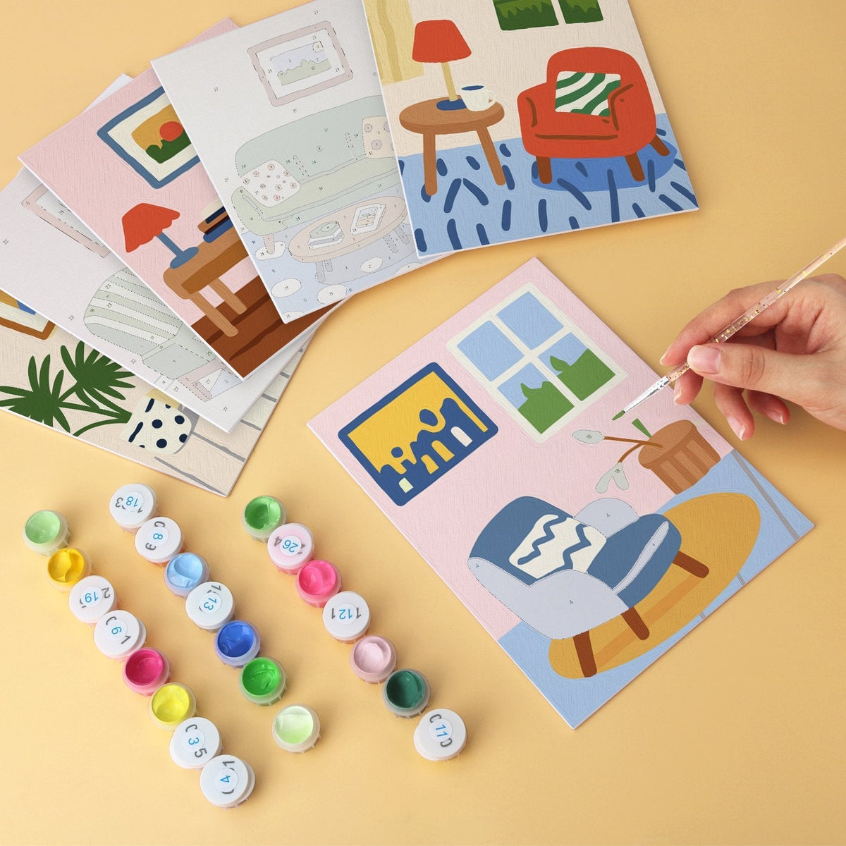 Cozy Corners – Set of 6 Mini Paintings - Judy Paint