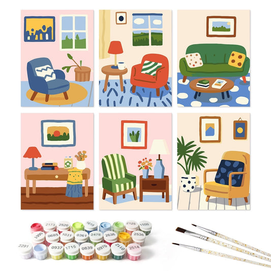 Cozy Corners – Set of 6 Mini Paintings - Judy Paint