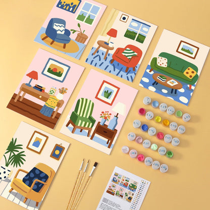 Cozy Corners – Set of 6 Mini Paintings - Judy Paint