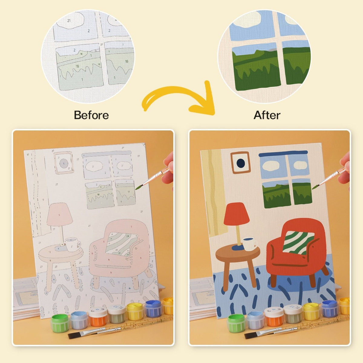 Cozy Corners – Set of 6 Mini Paintings - Judy Paint
