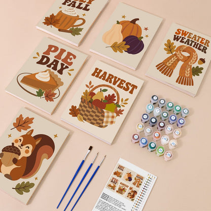 Everything in the Cozy Fall mini painting kit