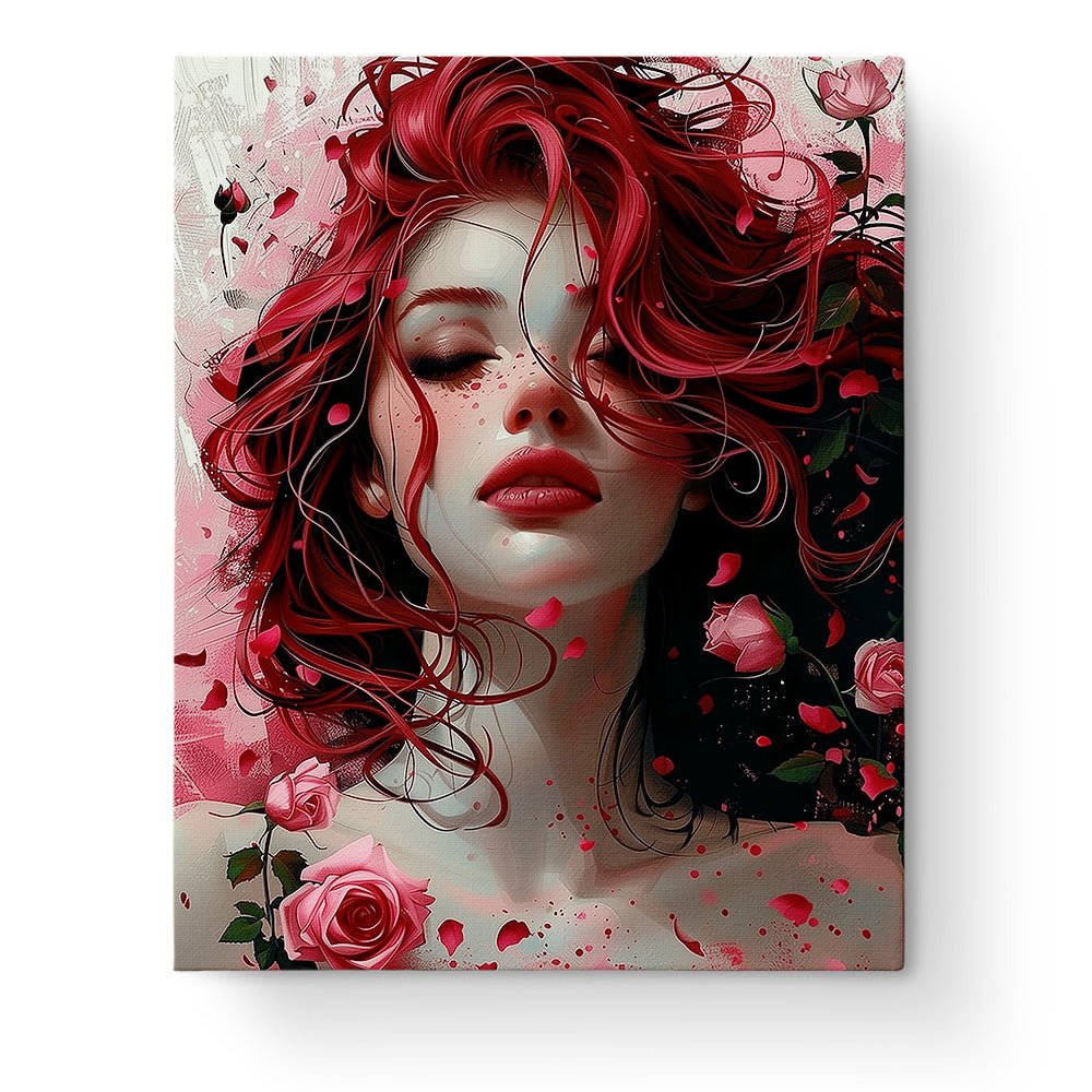 Crimson Elegance - Floral Women - Judy Paint
