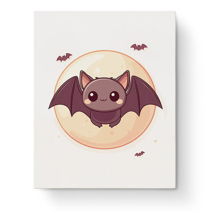 Cute Bat in Moonlight - Halloween - Judy Paint