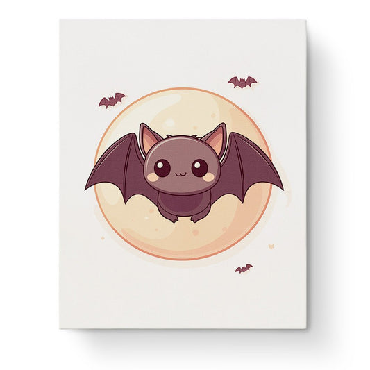 Cute Bat in Moonlight - Halloween - Judy Paint