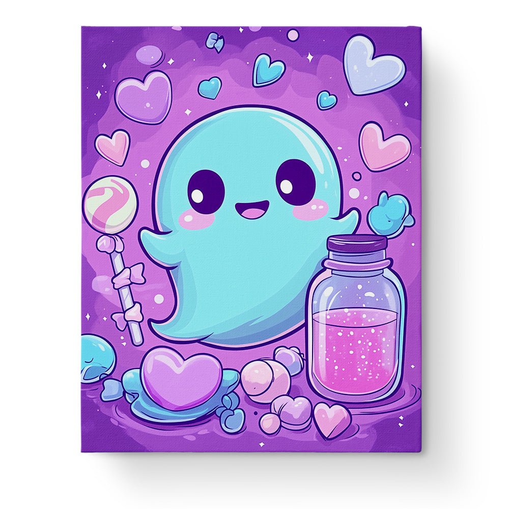 Cute Ghost Candy Parade - Halloween - Judy Paint