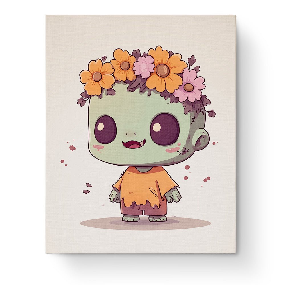 Cute Zombie with Flowers - Halloween - Judy Paint