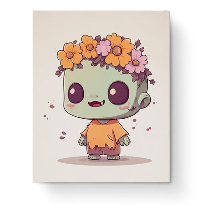 Cute Zombie with Flowers - Halloween - Judy Paint