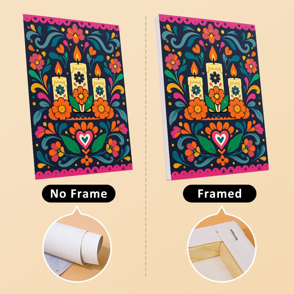 No frame vs. framed canvas