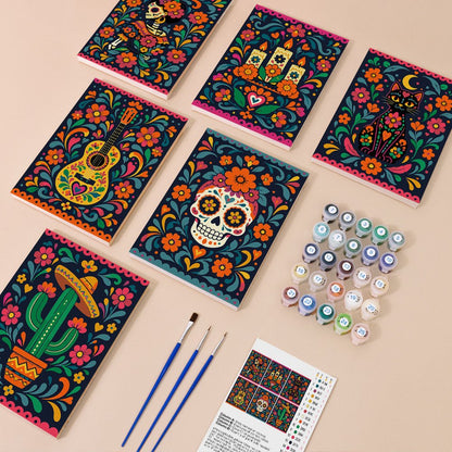 Everything in the Day of the Dead mini painting kit