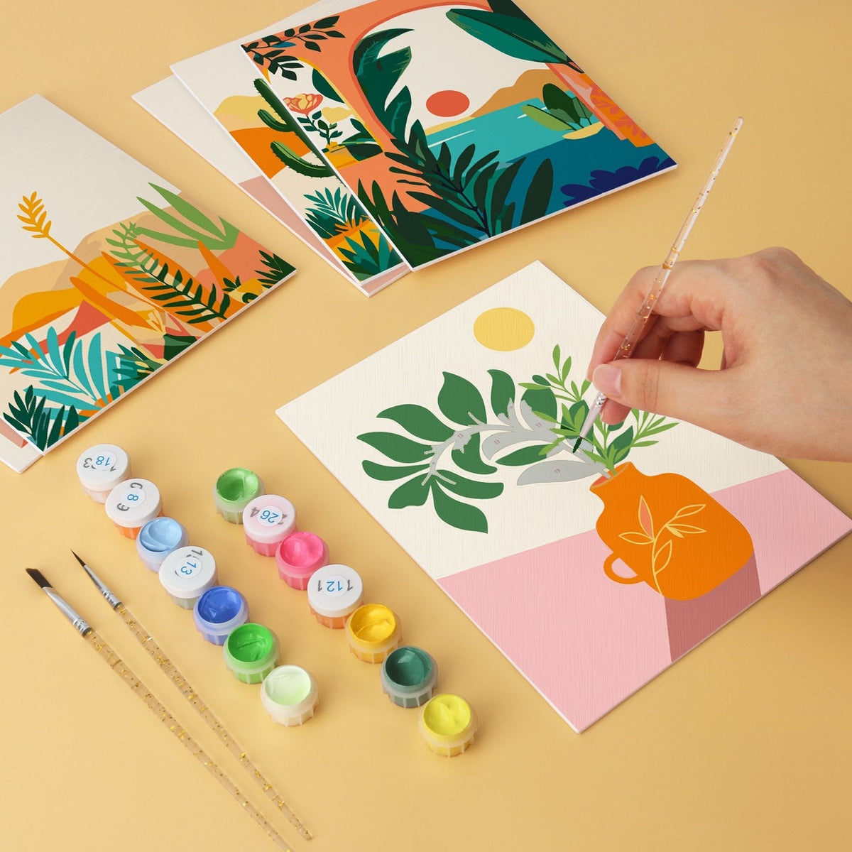 Desert Botanicals – Set of 6 Mini Paintings - Judy Paint