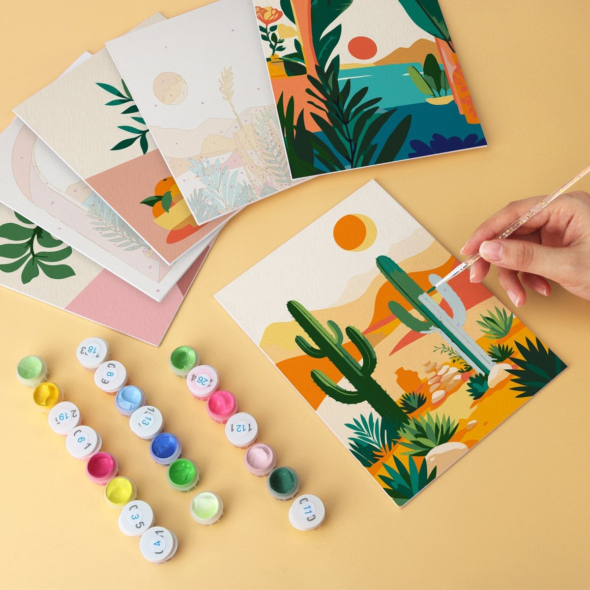 Desert Botanicals – Set of 6 Mini Paintings - Judy Paint