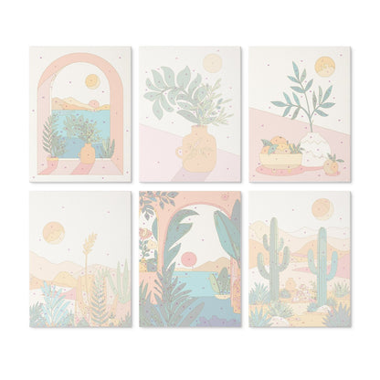 Desert Botanicals – Set of 6 Mini Paintings - Judy Paint