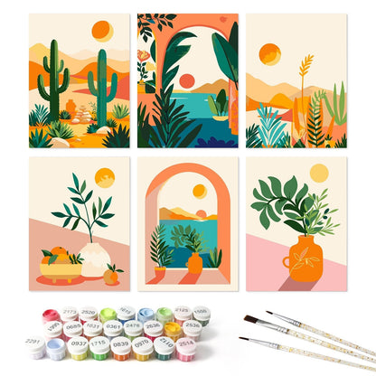 Desert Botanicals – Set of 6 Mini Paintings - Judy Paint