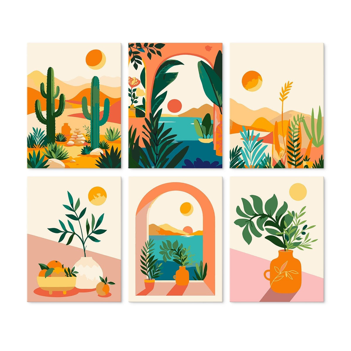 Desert Botanicals – Set of 6 Mini Paintings - Judy Paint