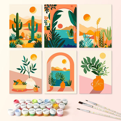 Desert Botanicals – Set of 6 Mini Paintings - Judy Paint