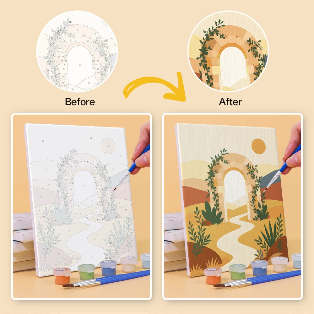 Before and after painting by numbers
