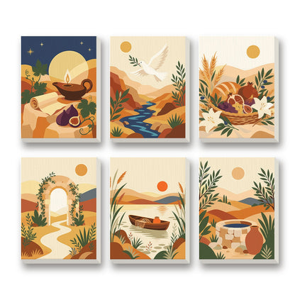 Desert Dreams – set of 6 mini paint by numbers canvases