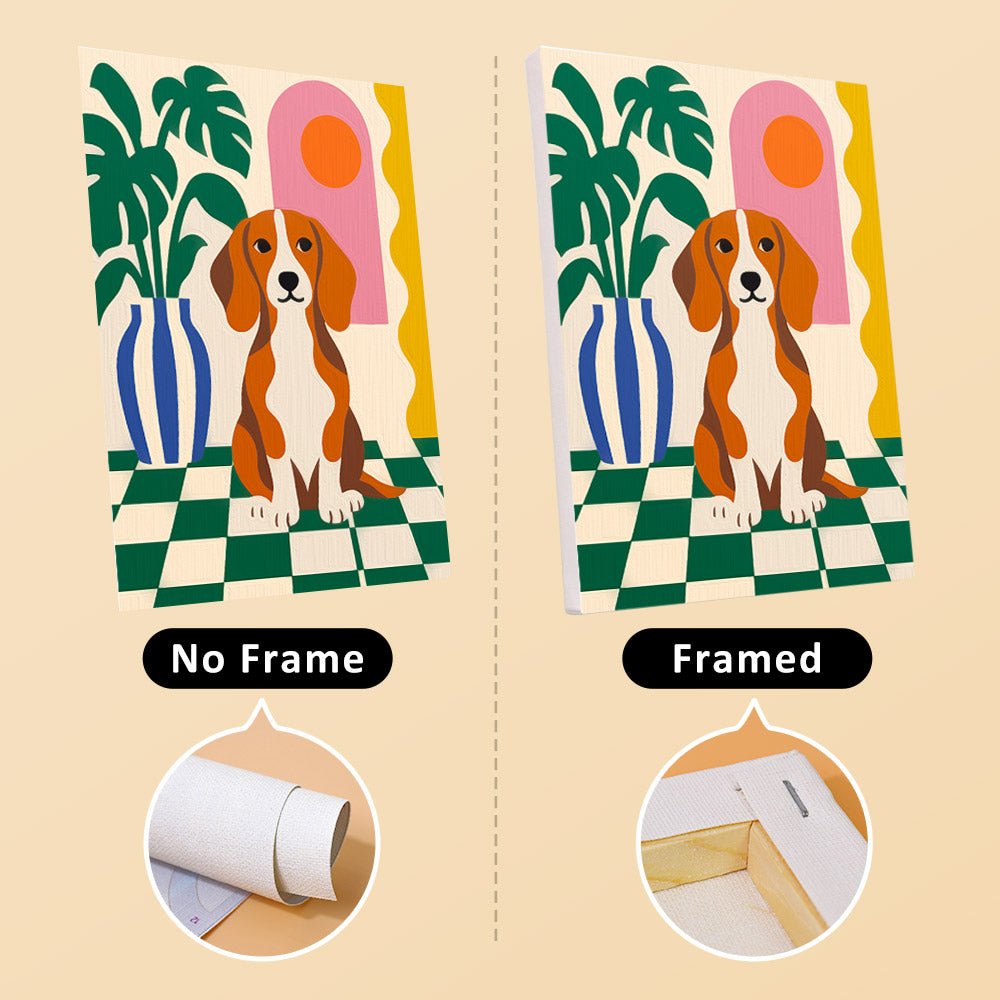 No frame vs. framed canvas